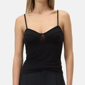 CLOSED Lingerie Tank Cami Black M NWT Minimalist Quiet Luxury Basics Old Money